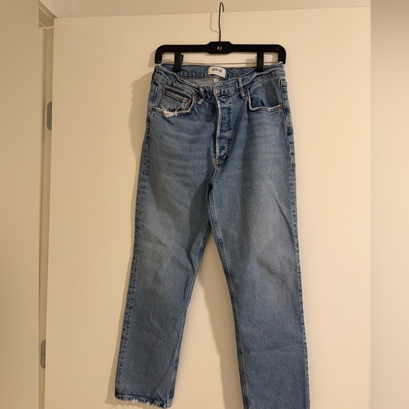 Agolde Riley High Rise Straight Crop Jeans - Blue - Picture 4 of 6